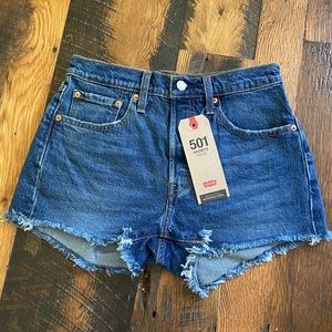 Levi’s 501 high rise jean shorts NWT